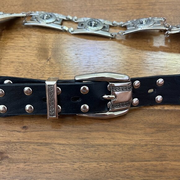Black Leather Lion Belt - Picture 2 of 4